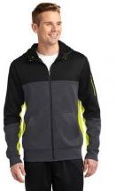 Sport-Tek Adult Unisex Tech Fleece Colorblock Full-Zip Hooded Jacket